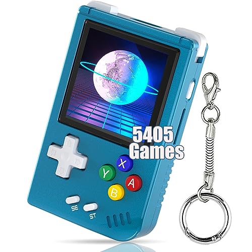 RG Nano Retro Handheld Game Console,RG Nano Portable Game Mini Aluminum Alloy with 1.54 Inch IPS Screen,rg Nano with 64G TF Card Pre-Installed 5405 Games Supports Clock Hi-fi Speaker - RG Nano new-blue