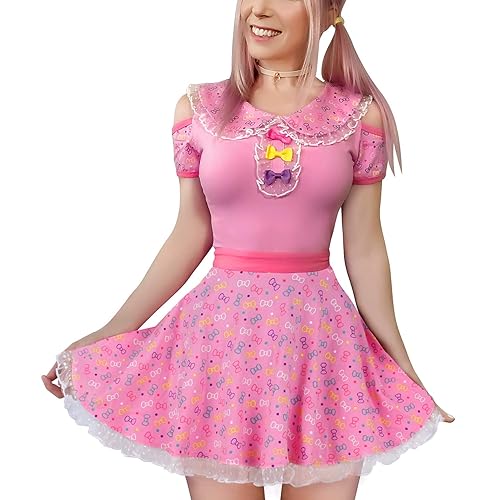 Littleforbig Cotton Romper Pajamas Bodysuit – Hello Meow-Meow Onesie - Pink - Medium