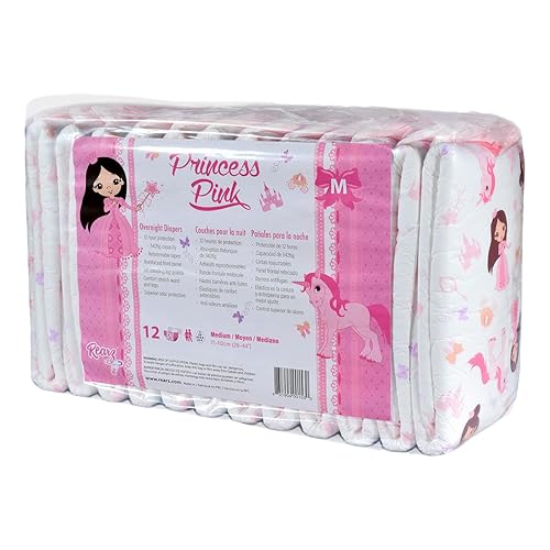 Rearz - Princess Pink - Overnight Adult Diapers (12 Pack) (Medium) - Medium