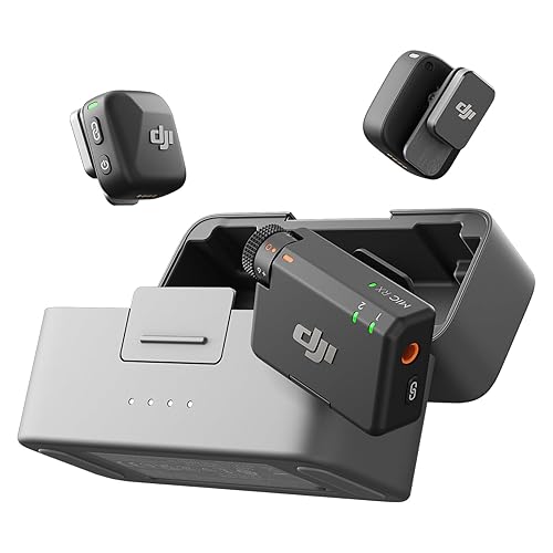 DJI Mic Mini (2 TX + 1 RX + Charging Case), Ultralight, Detail-Rich Audio, 48h Use, Noise Cancelling, Automatic Limiting, Wireless Microphone for Camera/iPhone/Android, Vlog, Streaming - Mic Mini (2 TX + 1 RX + Charging Case)