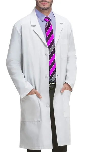 VOGRYE Professional Lab Coat for Women Men Long Sleeve, White, Unisex XXS-4XL - White X-Large