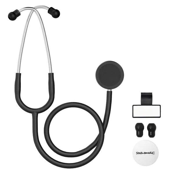 Dual Head Stethoscope for Medical and Home by FriCARE, Classic Lightweight Design, Stethoscope for Adult, Gift for Nurses, Doctors, Medical Students, 28 inch (Black) - Black