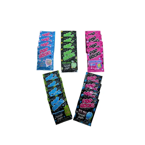 Pop Rocks Crackling Candy Variety Pack of 20 – Classic Popping Candy - Five (5) Different Flavors (4 of each - Blue Razz, Cracking Gum, Tropical Punch, Cotton Candy, Green Apple) - 