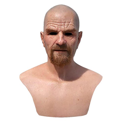 Realistic Bald Old Man Mask,Breaking Bad Walter White Mask Adult Halloween Party Props Latex