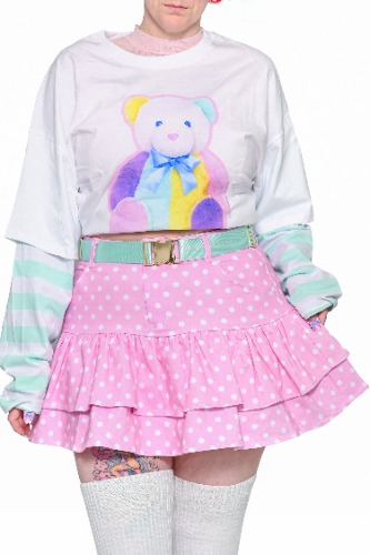 Dreamy Dots Denim Ruffle Skirt | 4X