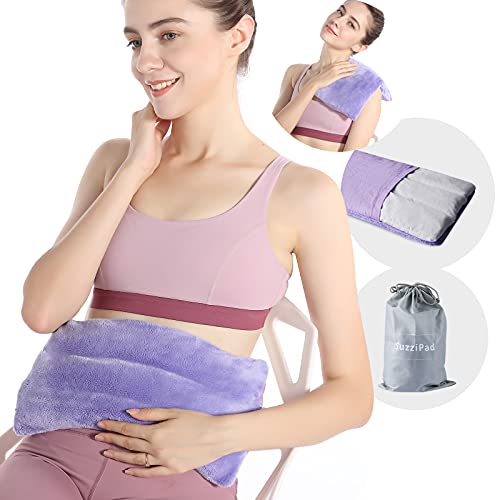 SuzziPad Microwave Heating Pad, 8 x 14" Multipurpose Heating Pad for Neck, Shoulder, Back, Knee, Cramps, Joint Pain and Muscle Ache, Moist Heat Pack for Pain Relief, Heat Compress Wrap (Purple) - Haze Blue