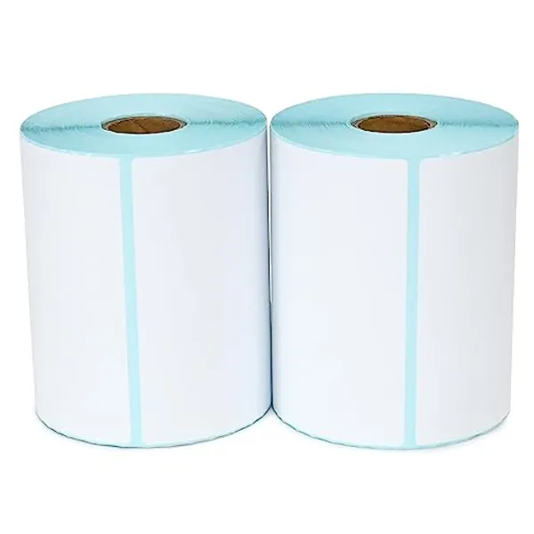 L LIKED 2 Rolls 4" x 6" Thermal Labels with 250 Labels/Roll - Compatible with Zebra & Rollo Printer Blank Direct Thermal Shipping Labels