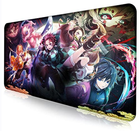 Anime Large Lengthened Gaming Mouse Pad, Keyboard Mouse Pad, Desk Pad and Office Decor Accessories with Non-Slip Rubber Base and Durable Stitched Edges 35.4 x 15.7 x 0.12 Inches - Anime Mouse Pad - 6