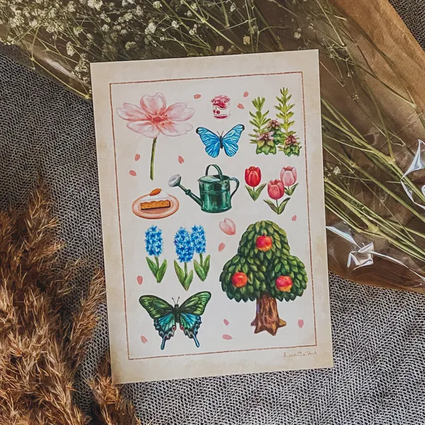 A5 // Spring of New Horizons // illustration, drawing, art print, poster, nature study