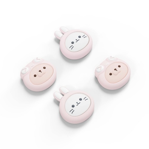 PlayVital Millennial Pink Joystick Caps for Nintendo Switch, Thumbstick Caps for Switch Lite, Analog Cover for Switch OLED Joycon Thumb Grip Caps for Switch/Lite/OLED - Cosplaying Kitten & Puppy