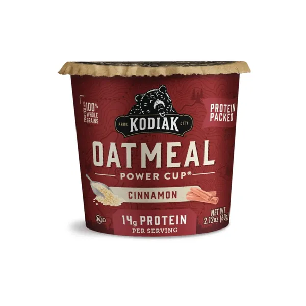 Kodiak Cakes Cinnamon Protein Oatmeal in a Cup, Instant Porridge Pot, Healthy Breakfast, 100% Whole Grain Rolled Oats, 14 g of Protein per Cup, 2.12oz (Pack of 12)