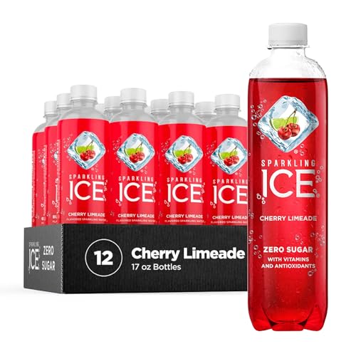 Sparkling Ice, Cherry Limeade Sparkling Water, Zero Sugar Flavored Water, with Vitamins and Antioxidants, Low Calorie Beverage, 17 fl oz Bottles (Pack of 12) - Cherry Limeade