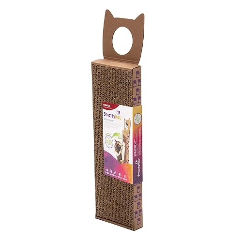 SmartyKat Scratch Up Corrugated Hanging Cat Scratcher, Catnip Infusion Technology - Brown, Single Wide - Scratch Up (Catnip Infused) - Single Pack