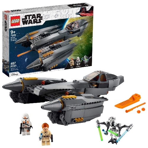 LEGO Star Wars: Revenge of The Sith General Grievous’s Starfighter 75286 Spacecraft Set with General Grievous, OBI-Wan Kenobi and Airborne Clone Trooper Minifigures (487 Pieces) - 