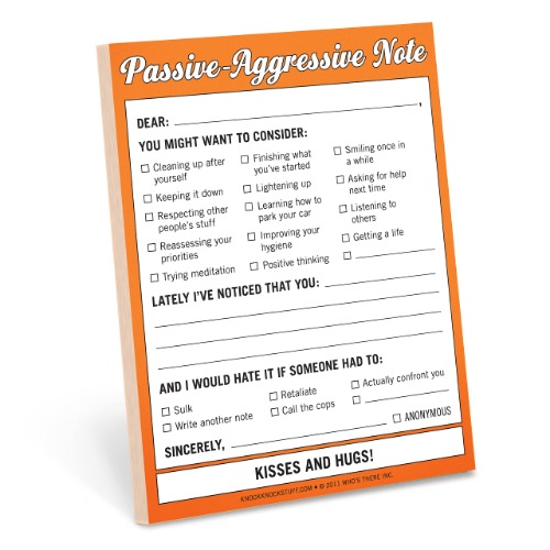 Knock Knock Passive Aggressive Nifty Note Pad