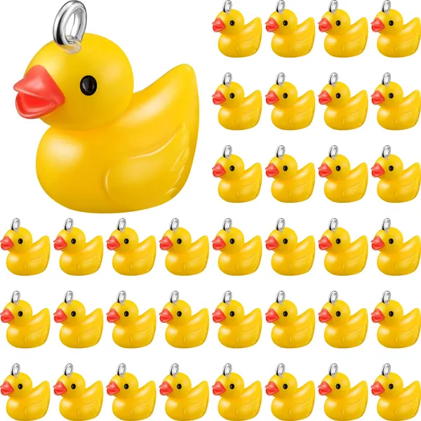 40 Pieces Small Yellow Duck Pendants