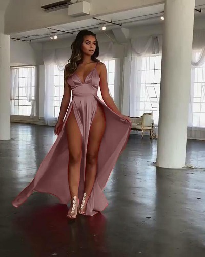 Soul Snatch | "Heart Melter"  Satin Maxi Dress - Pink / M