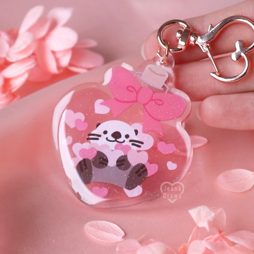 Love Potion Otter Acrylic Keychain