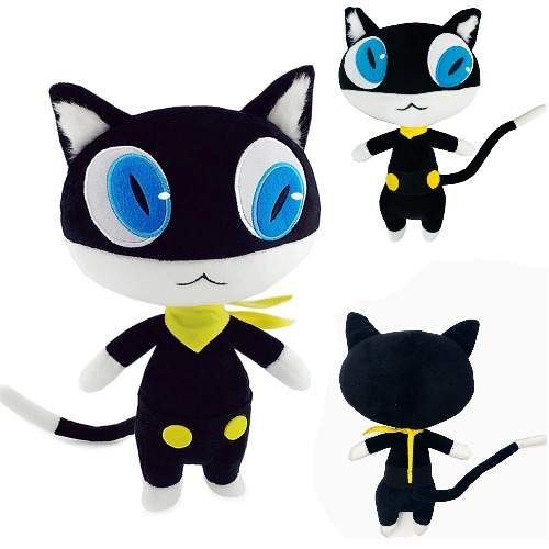 Hotiego 11.8" Morgana Plush Persona Toys Figures Blact Cat Dolls Plushie Stuffed Plushies Cosplay Props for Game Fans - 