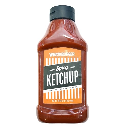Whataburger Texas Size Spicy Ketchup 40 Oz Bottle - Spicy - 2.5 Pound (Pack of 1)