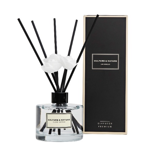 CULTURE & NATURE Reed Diffuser 6.7oz ( 200ml ) Clean Cotton Scented Reed Diffuser Set - Clean Cotton