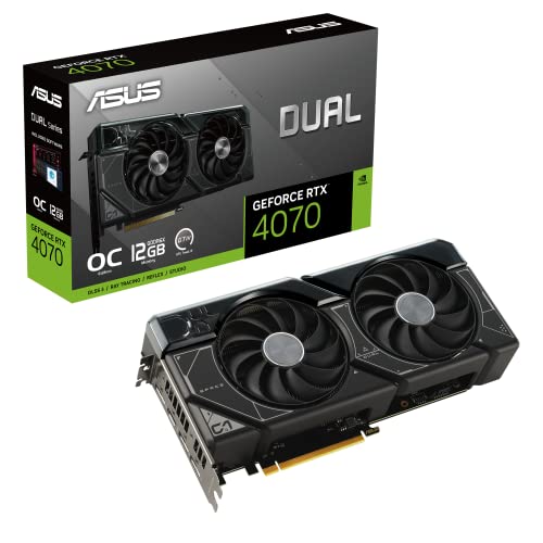 ASUS Dual GeForce® RTX 4070 OC Edition 12GB GDDR6X, IP5X, Auto-Extreme Technology, 144-Hour Validation Program, HDMI 2.1a, DP 1.4a - Black - DUAL-RTX4070-O12G