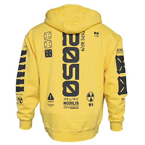 Fabric of the Universe Techwear Graphic Cyberpunk Streetwear Fashion Hoodie - Yellow Y-2050 - Large