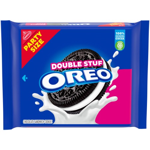 OREO Double Stuf Chocolate Sandwich Cookies, Party Size, 10.7oz (net 26.7oz) - 1.7 Pound (Pack of 1)