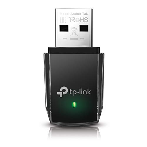 TP-Link AC1300 USB WiFi Adapter(Archer T3U)- 2.4G/5G Dual Band Wireless Network Adapter for PC Desktop, MU-MIMO WiFi Dongle, USB 3.0, Supports Windows 11, 10, 8.1, 8, 7, XP/Mac OS X 10.9-10.14 - Black
