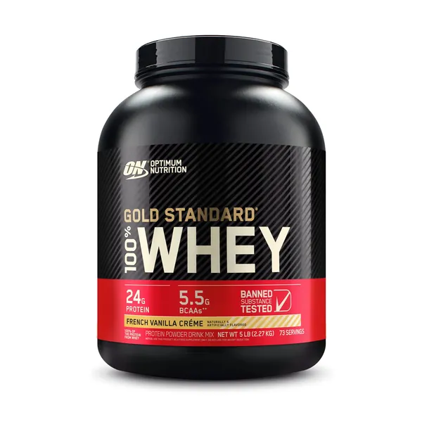 Optimum Nutrition Gold Standard 100% Whey Protein Powder, French Vanilla Creme, 5 Pound (Packaging May Vary) - French Vanilla 5 Pound (Pack of 1)