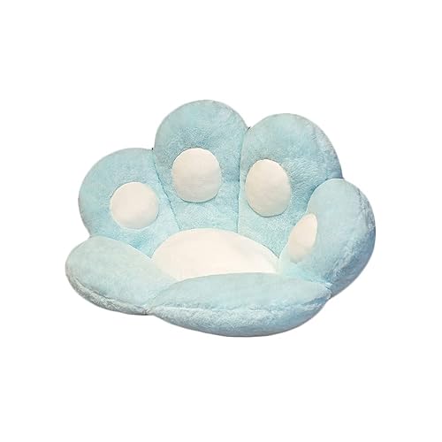 id cafe Cute cat paw cushion cat paw shape lazy susan bear paw chair cushion suitable for restaurant office chair children's room interesting children's gift (Blue) - Blue