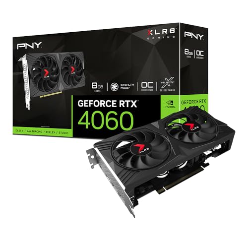 PNY GeForce RTX™ 4060 8GB XLR8 Gaming Verto™ Dual Fan OC Graphics Card DLSS 3 (128-bit, PCIe 4.0, GDDR6, HDMI/DisplayPort, Supports 4k, 2 Slot) - Dual Fan OC