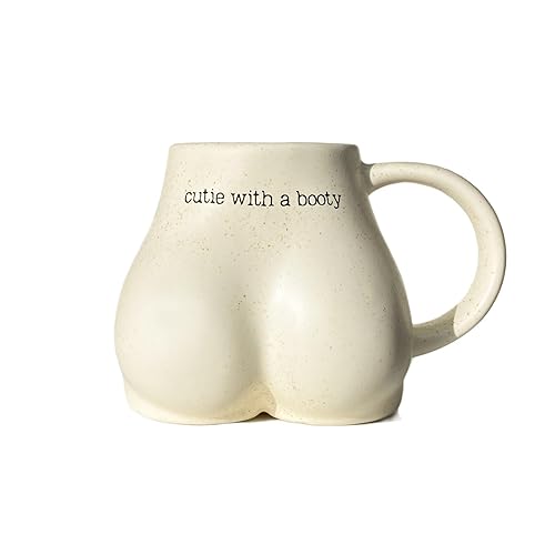 Butt Funny Coffee Mug for Women, Cute Novelty Gifts Butt Shaped 3d Cup, Cute Mugs for Women Booty Mug, Female Body Mug Vase, Nice Butt Cute Mugs Gift, Funny Mugs for Friends 12oz (Cream) - Cream