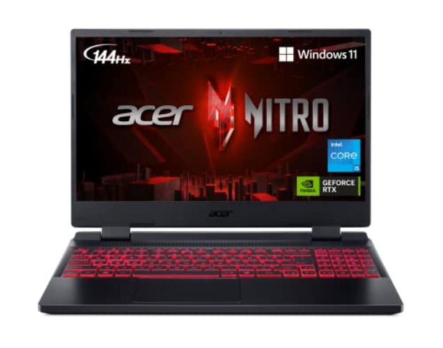 Acer Nitro 5 AN515-58-525P Gaming Laptop |Core i5-12500H | NVIDIA GeForce RTX 3050 Laptop GPU | 15.6" FHD 144Hz IPS Display | 8GB DDR4 | 512GB PCIe Gen 4 SSD | Killer Wi-Fi 6 | Backlit Keyboard - i5-12500H / RTX 3050