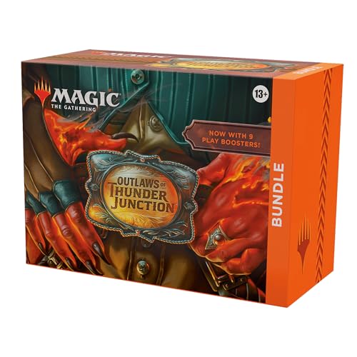 Magic: The Gathering Outlaws of Thunder Junction Bundle - 9 Play Boosters, 30 Land Cards + Exclusive Accessories