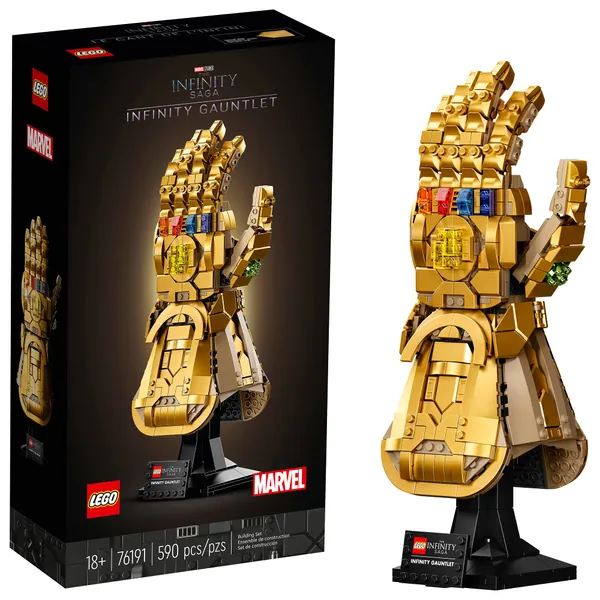 LEGO Marvel Infinity Gauntlet 76191 Collectible Building Kit; Thanos Right Hand Gauntlet Model with Infinity Stones (590 Pieces) - 