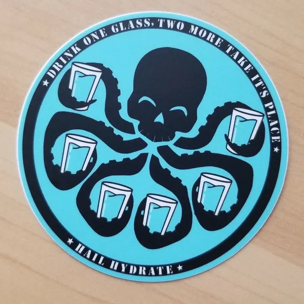 Hail Hydrate Circle Sticker