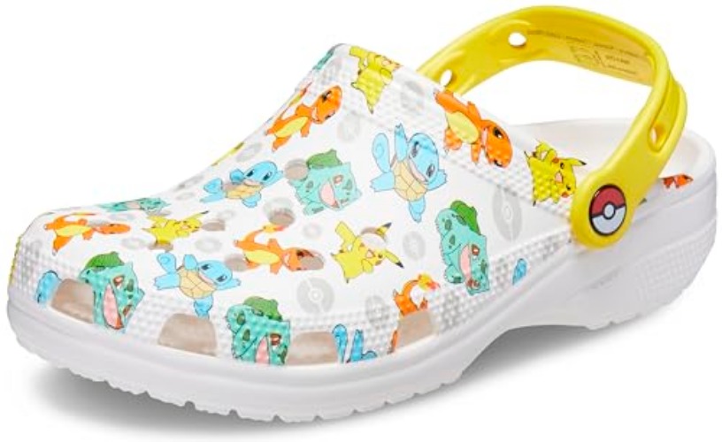 Crocs Unisex-Adult Classic Pokemon Clogs Clog - 6 Women/4 Men - White/Multi