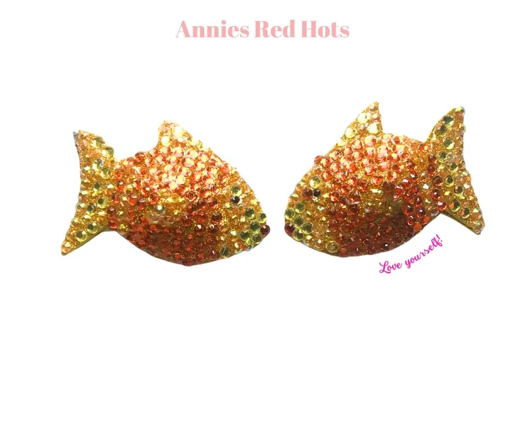 Custom Pet Goldfish Pasty - Rhinestone Nippies, Pasties & Tassels - For Burlesque, Showgirls, and Drag Queens!
