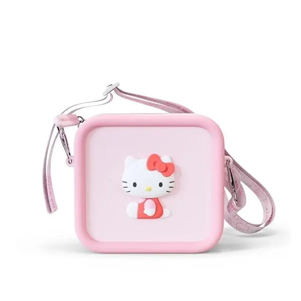 Kidamento Hello Kitty Soft Silicone Camera Case Durable and Adorably Stylish Bag - Adjustable Soft Strap With Buckle - Promotes Comfort and Independence - Pink - Hello Kitty