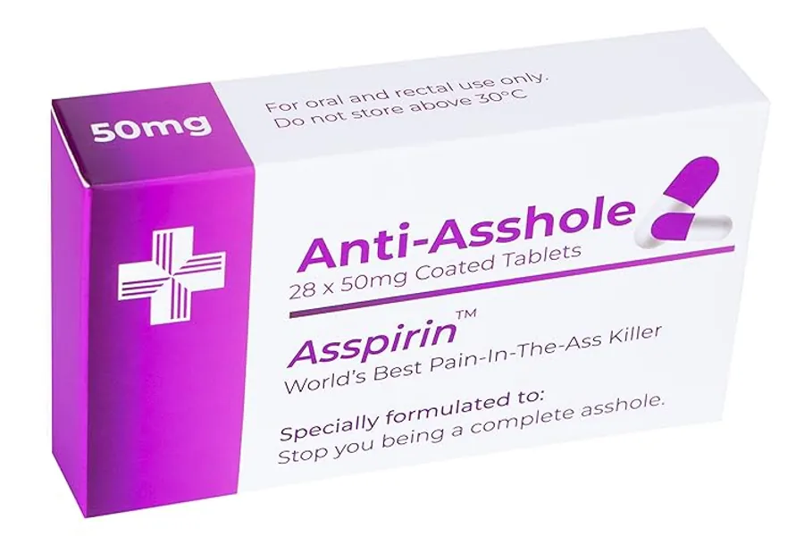 Funny Joke Pill Box Prank - Gag Gifts for Men & Women – Funny Gifts for Him or Her – Unique Inappropriate Novelty Gift – Birthday Gifts for Women – Rude Silly Presents for Boyfriend Dad Uncle - Anti-as* Ho*e