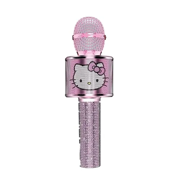 Hello Kitty Bluetooth Karaoke Microphone & Wireless Speaker - Rechargeable Battery, Onboard Controls, Fun Sound Effects - Hello Kitty