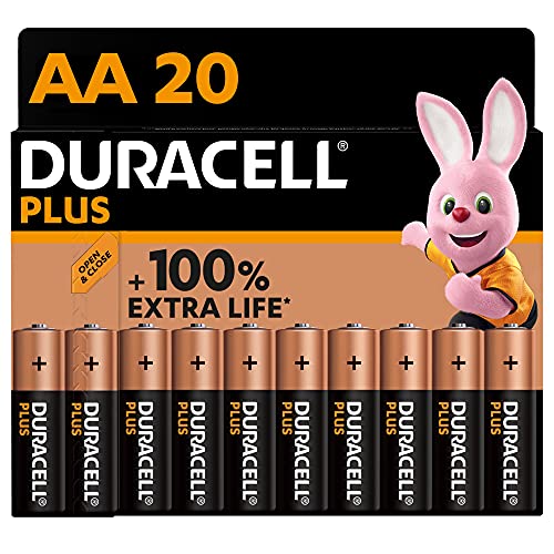 Duracell Plus AA Alkaline Batteries [Pack of 20], 1,5V LR6 MN1500