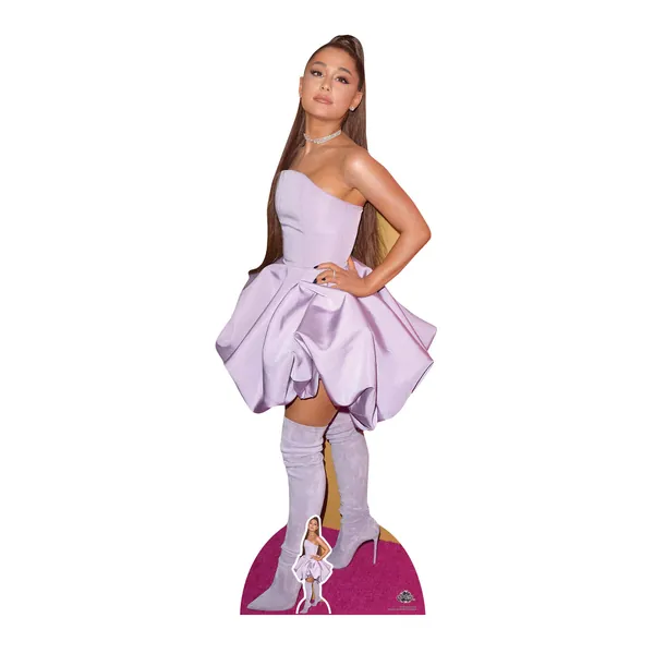 STAR CUTOUTS CS780 Ariana Grande Lifesize Cardboard Cutout American Singer Songwriter Height 163cm Comes with Free Mini Desktop Standee, Multicolour