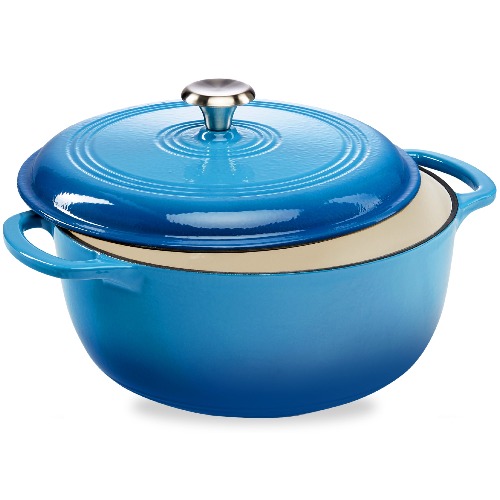Cast-Iron Dutch Oven Kitchen Cookware w/ Enamel, Handles - 6qt | Blue