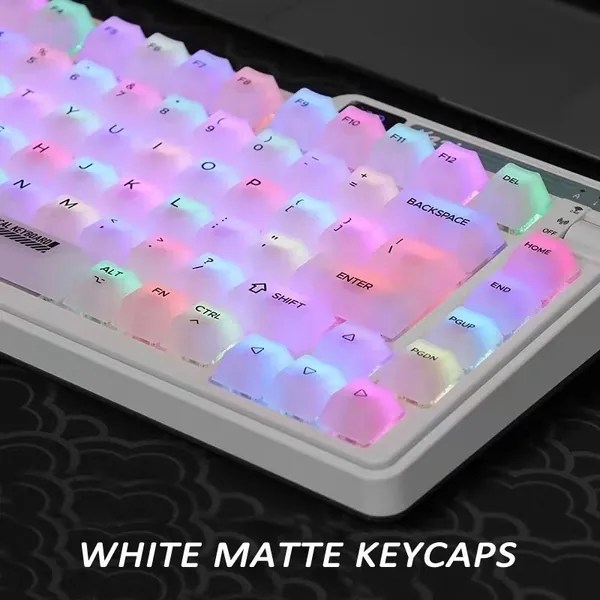 Milky White Translucent Frosted Keycaps