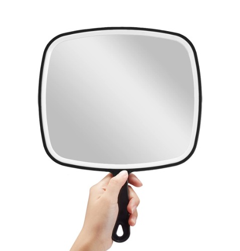 OMIRO Hand Mirror, Extra Large Black Handheld Mirror with Handle, 9" W x 12.4" L - X-Large (Pack of 1)