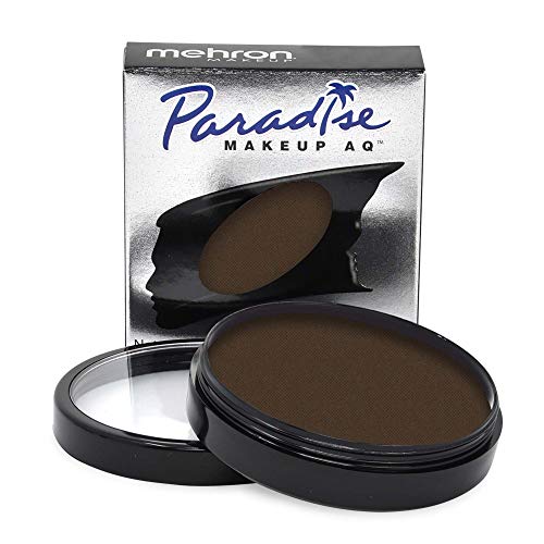Mehron Makeup Paradise Makeup AQ Pro Size | Stage & Screen, Face & Body Painting, Special FX, Beauty, Cosplay, and Halloween | Water Activated Face Paint & Body Paint 1.4 oz (40 g) (Dark Brown) - Dark Brown - 1.4 Ounce