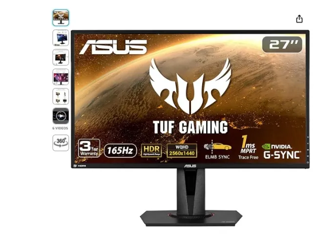 ASUS TUF Gaming 27" 2K HDR Gaming Monitor (VG27AQ)