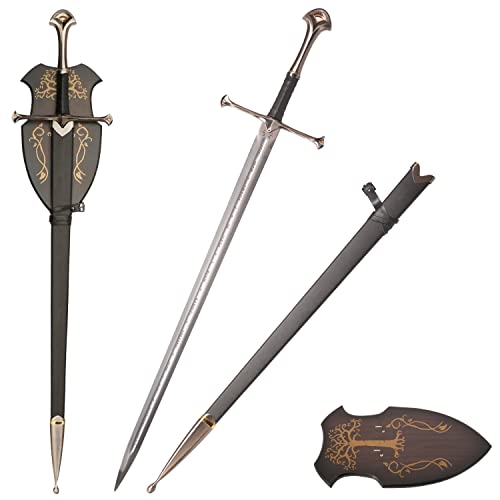 Medieval Sword with Display Plaque,Narsil＆Aragorn＆Ringwraith＆Nazgul Sword,Various Styles Available - A-Narsil Sword